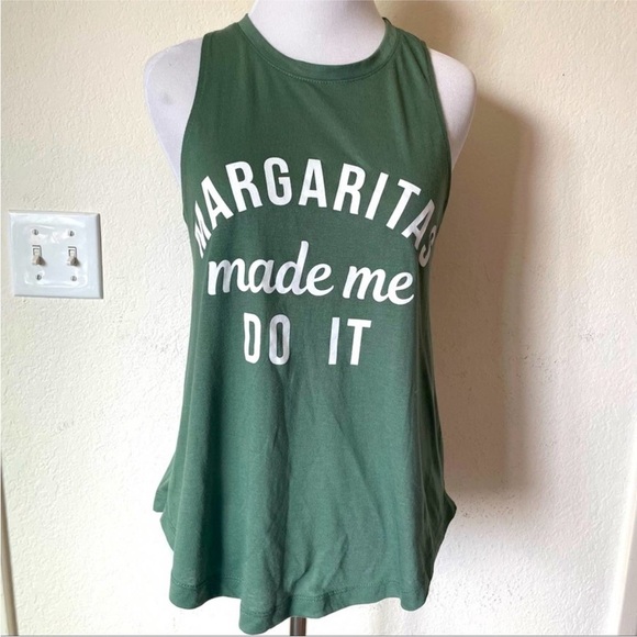 Tops - MARGARITAS MADE ME DO IT Tank Top Green Small